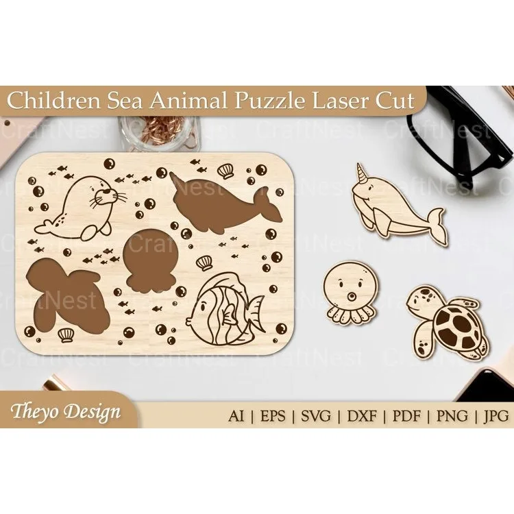 Sea Animal Puzzle SVG Bundle