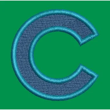 Stylized C in Blue Embroidery Design