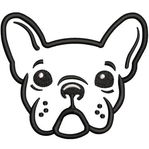 Dog Face Embroidery Design