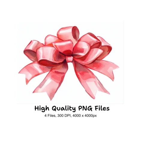 Elegant Red Bows Clipart Bundle