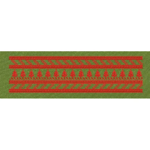 Floral Border Red & Green Embroidery Design