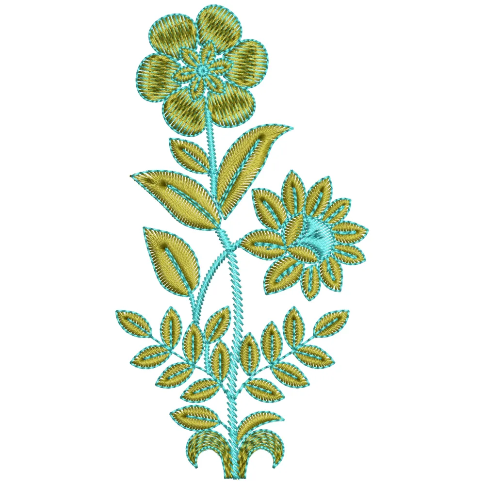 Green Branch Embroidery Design