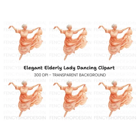 Elegant Senior Ballerina Clipart Bundle