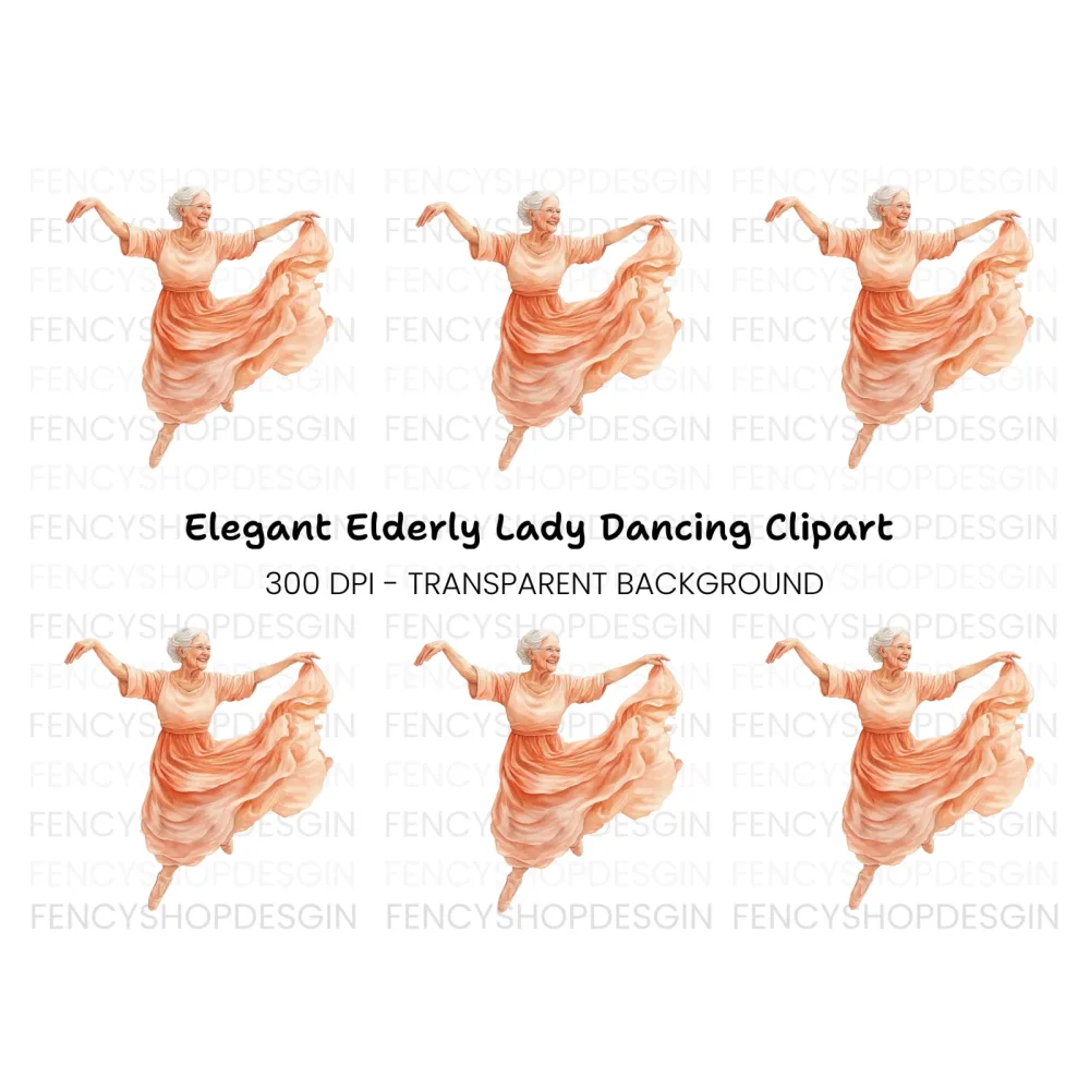Elegant Senior Ballerina Clipart Bundle