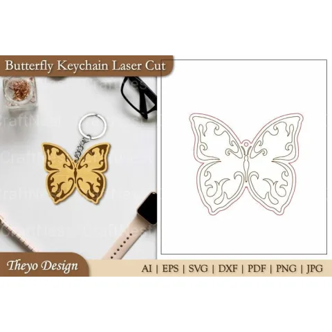 Keychain Butterfly SVG Bundle