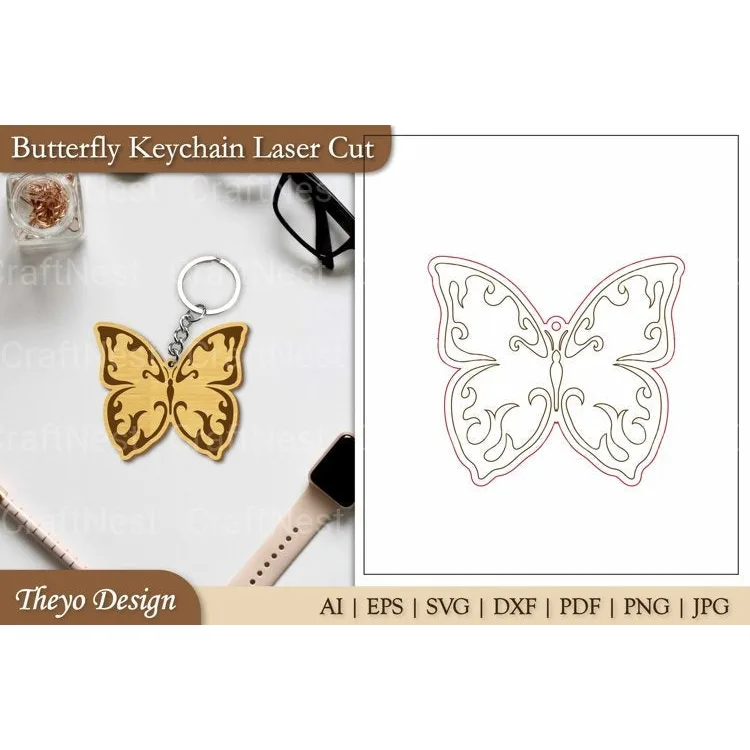 Keychain Butterfly SVG Bundle