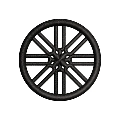 Bike Wheel Embroidery Design