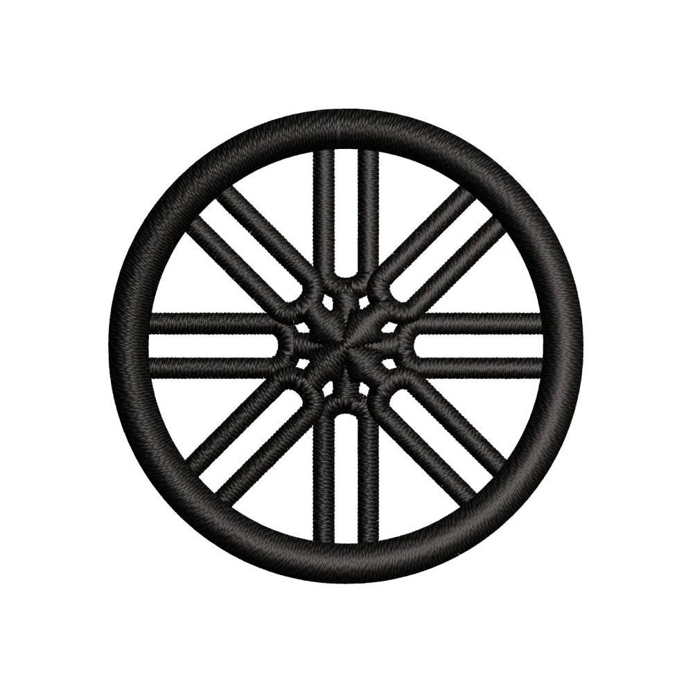 Bike Wheel Embroidery Design