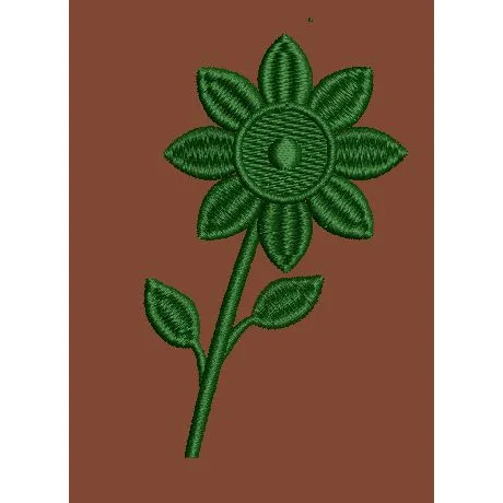 Stitched Petal Blossom Embroidery Design