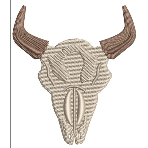 Bull Head Embroidery Design