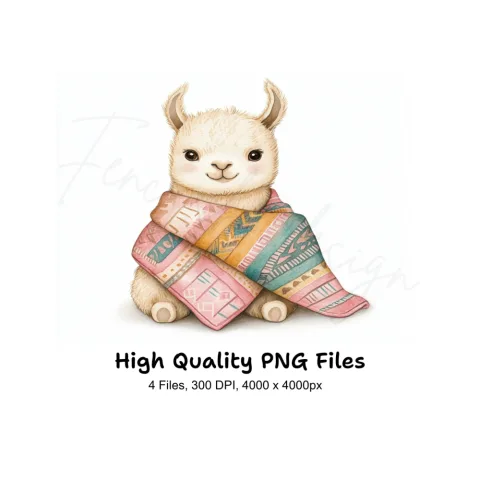 Cute Llama Clipart Bundle