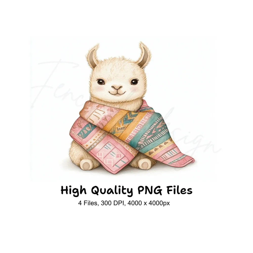 Cute Llama Clipart Bundle