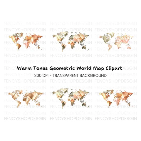 Abstract Earth Map Clipart Bundle