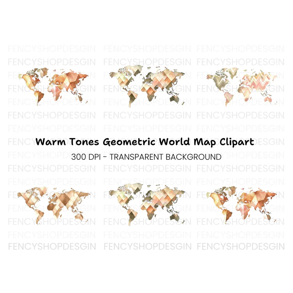 Abstract Earth Map Clipart Bundle