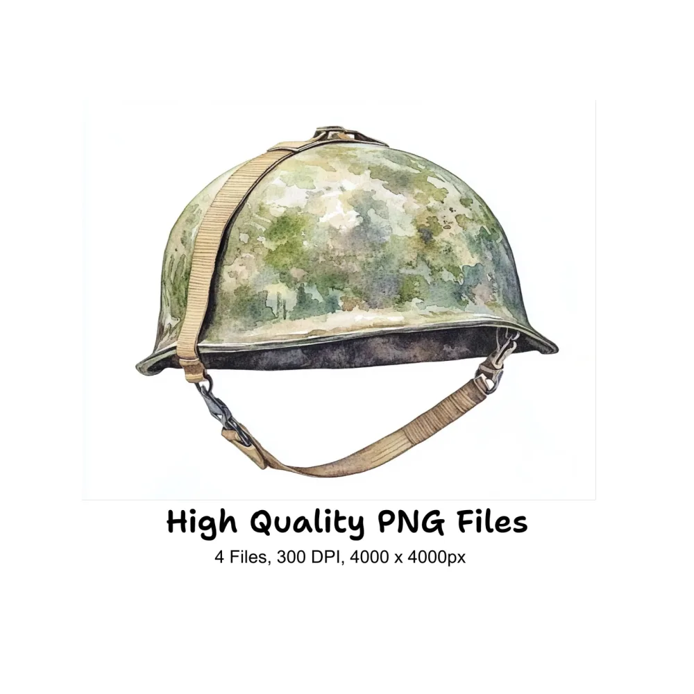 Vintage Military Helmets Clipart Bundle