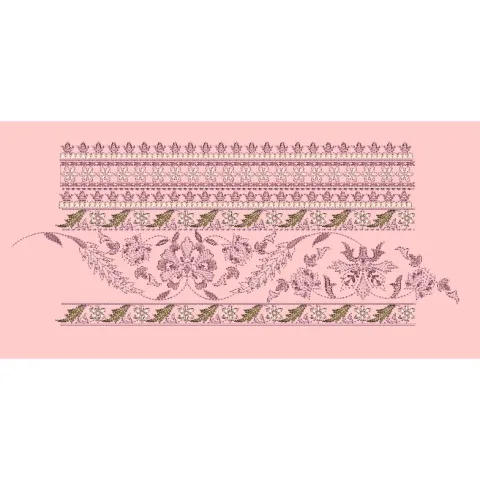Multi Tier Crown Foliage Gala Panel Embroidery Design