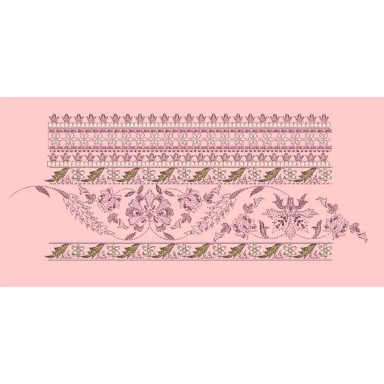 Multi Tier Crown Foliage Gala Panel Embroidery Design