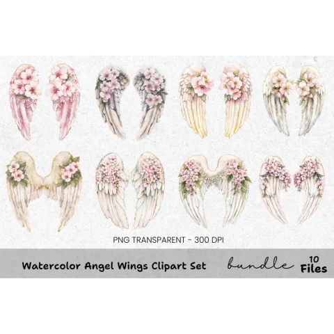 Angel Wings Clipart Bundle