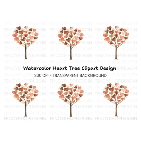 Heart Tree Clipart Bundle
