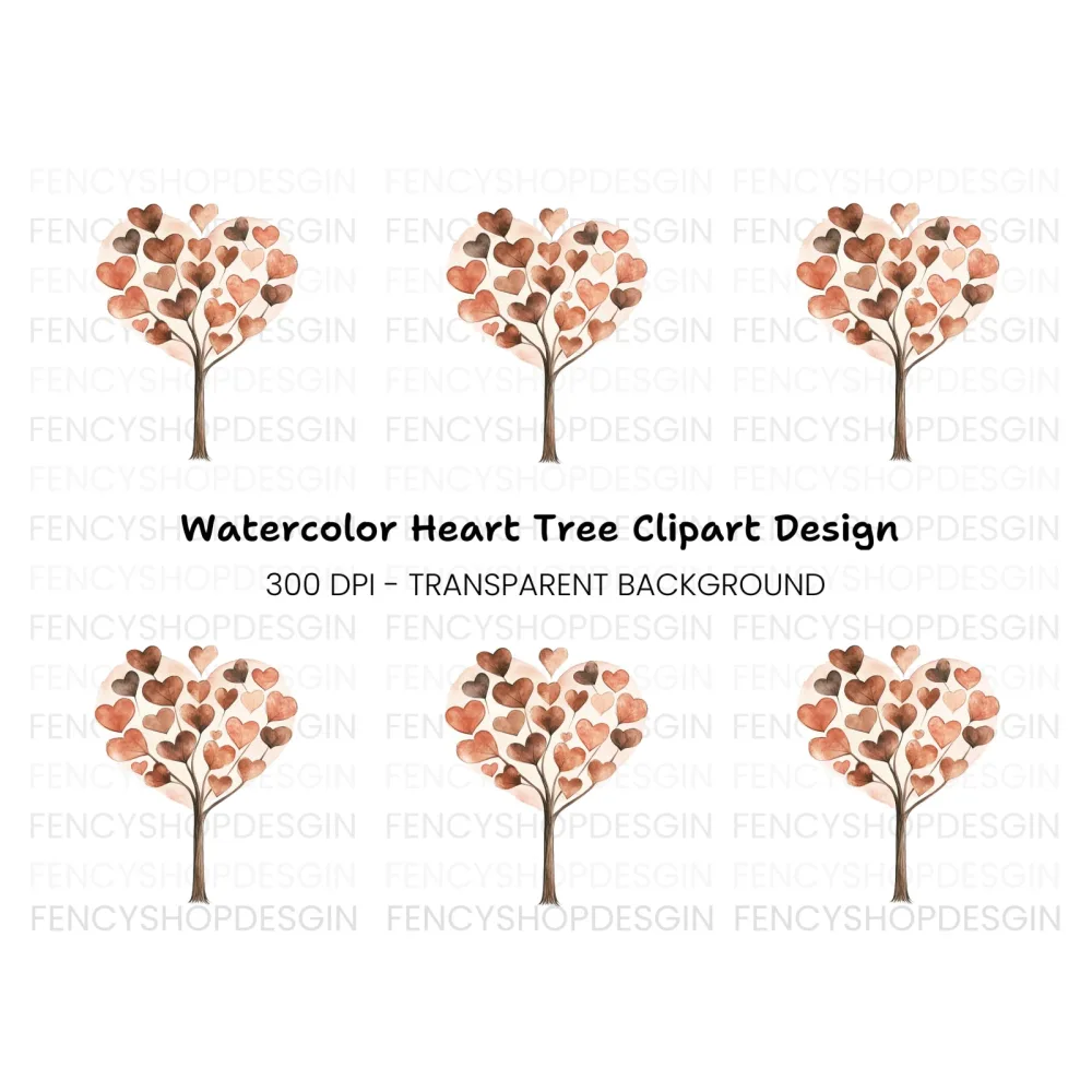 Heart Tree Clipart Bundle