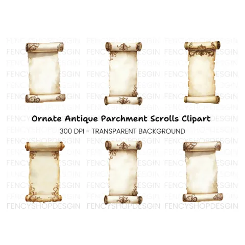 Vintage Scroll Clipart Bundle