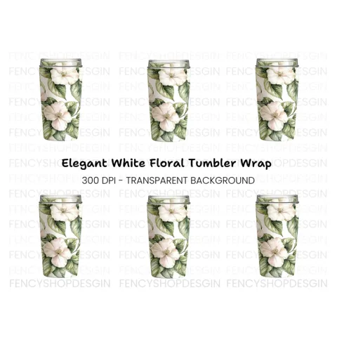 Elegant Floral Tumbler Clipart Bundle