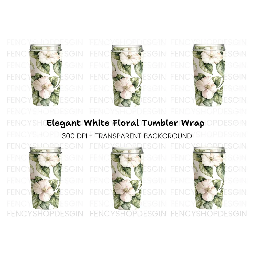 Elegant Floral Tumbler Clipart Bundle