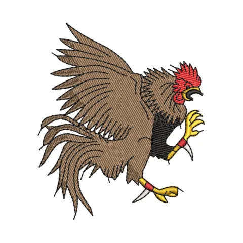 Cock Fight Embroidery Design