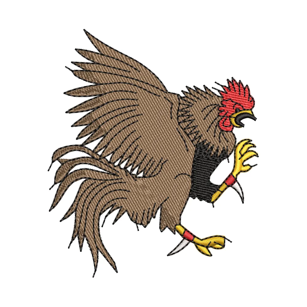 Cock Fight Embroidery Design