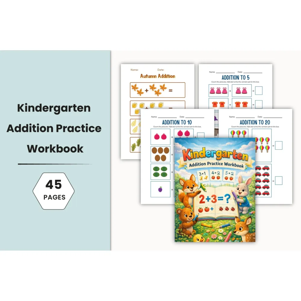 Kindergarten Addition Practice Workbook