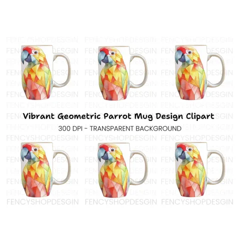 Geometric Parrot Clipart Bundle