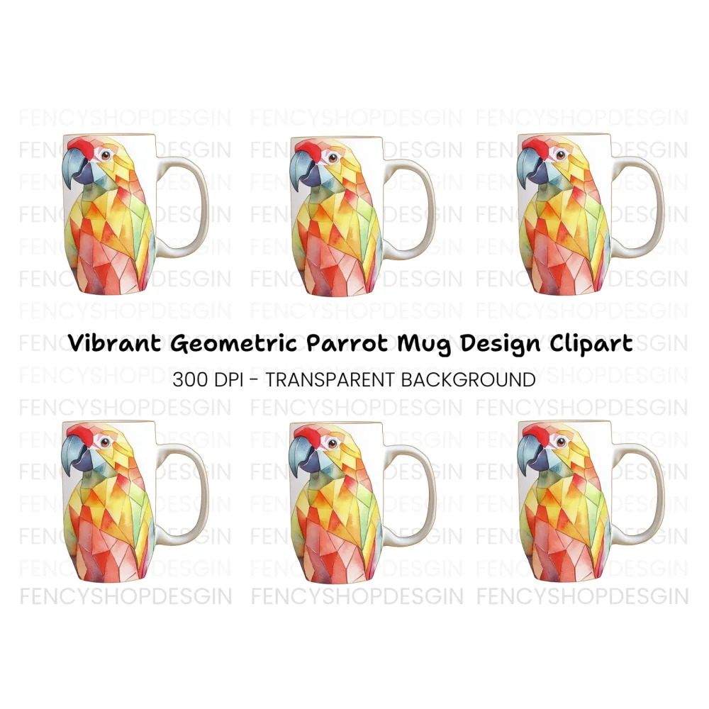 Geometric Parrot Clipart Bundle