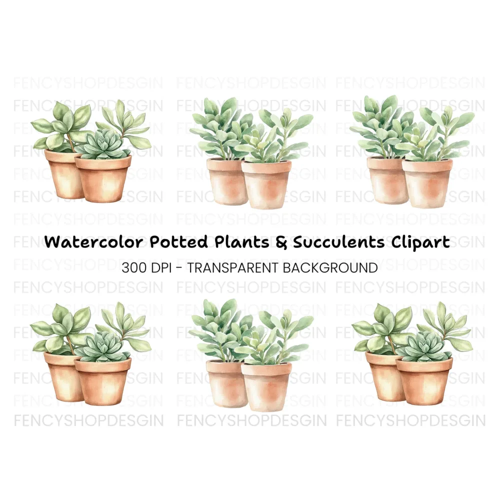 Succulent Plants Clipart Bundle