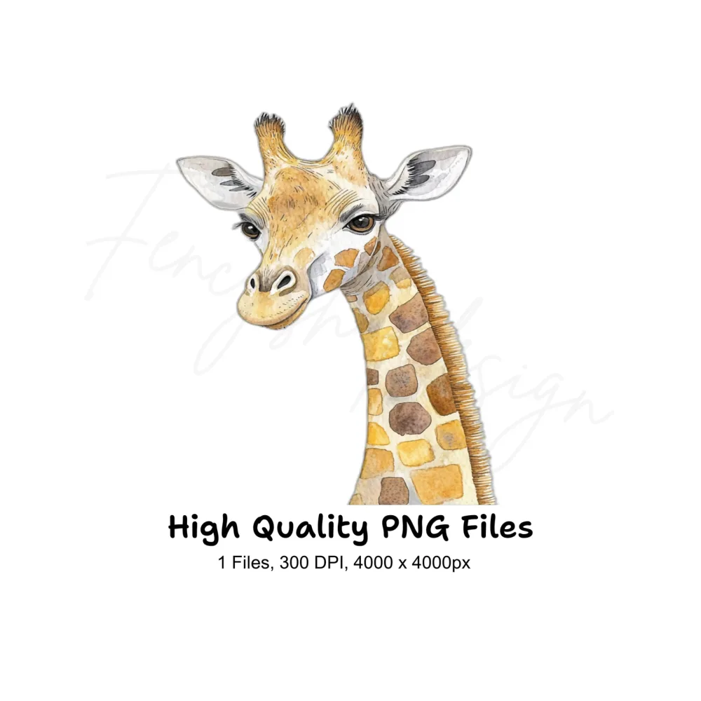 Cute Giraffe Head Clipart Bundle