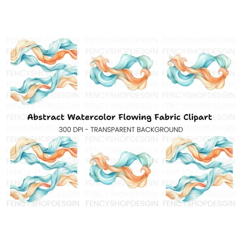 Flowing Fabric Clipart Bundle