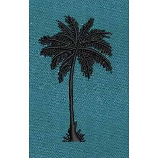 Palm Tree Black Embroidery Design