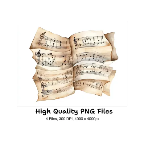Vintage Sheet Music Clipart Bundle