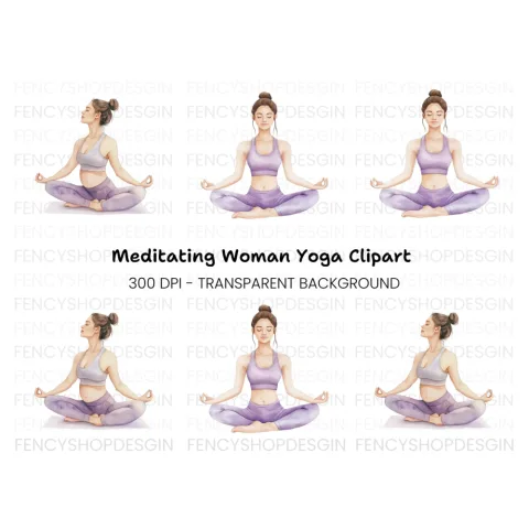 Yoga Poses Clipart Bundle