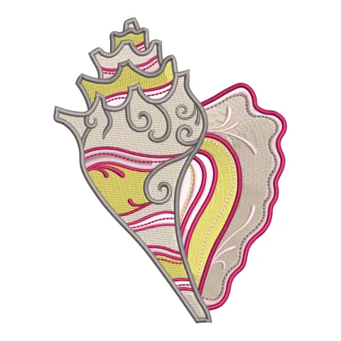 Shell Art Embroidery Design