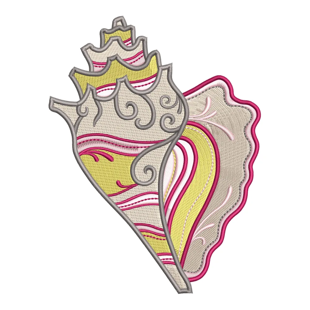 Shell Art Embroidery Design
