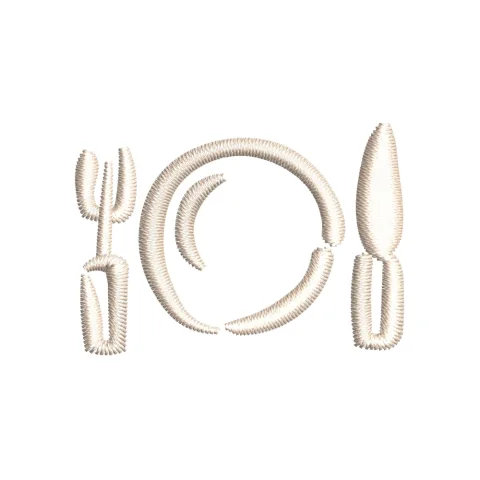 Dinning Set Embroidery Design