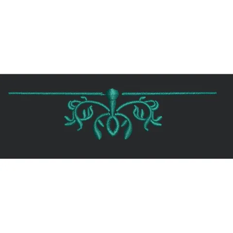 Teal Ornamental Floral Divider Embroidery Design