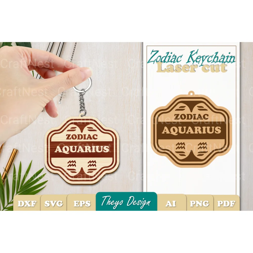 Zodiac Keychain SVG Bundle