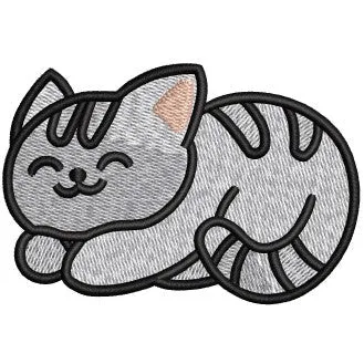 Cat V Embroidery Design