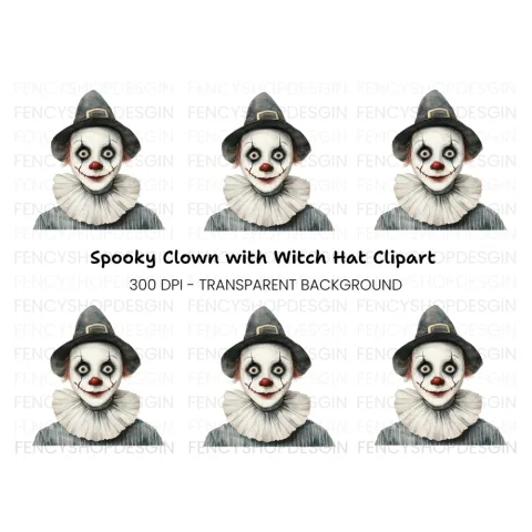 Creepy Clown Clipart Bundle