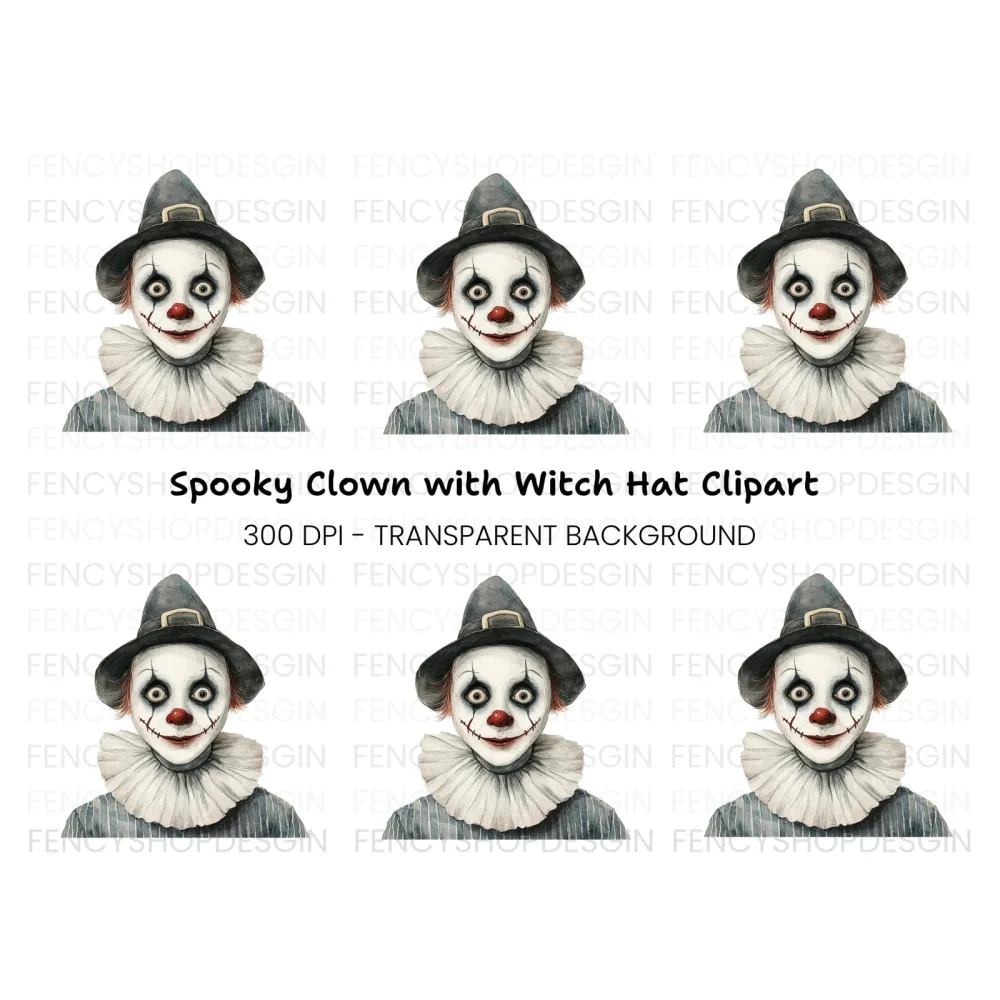 Creepy Clown Clipart Bundle