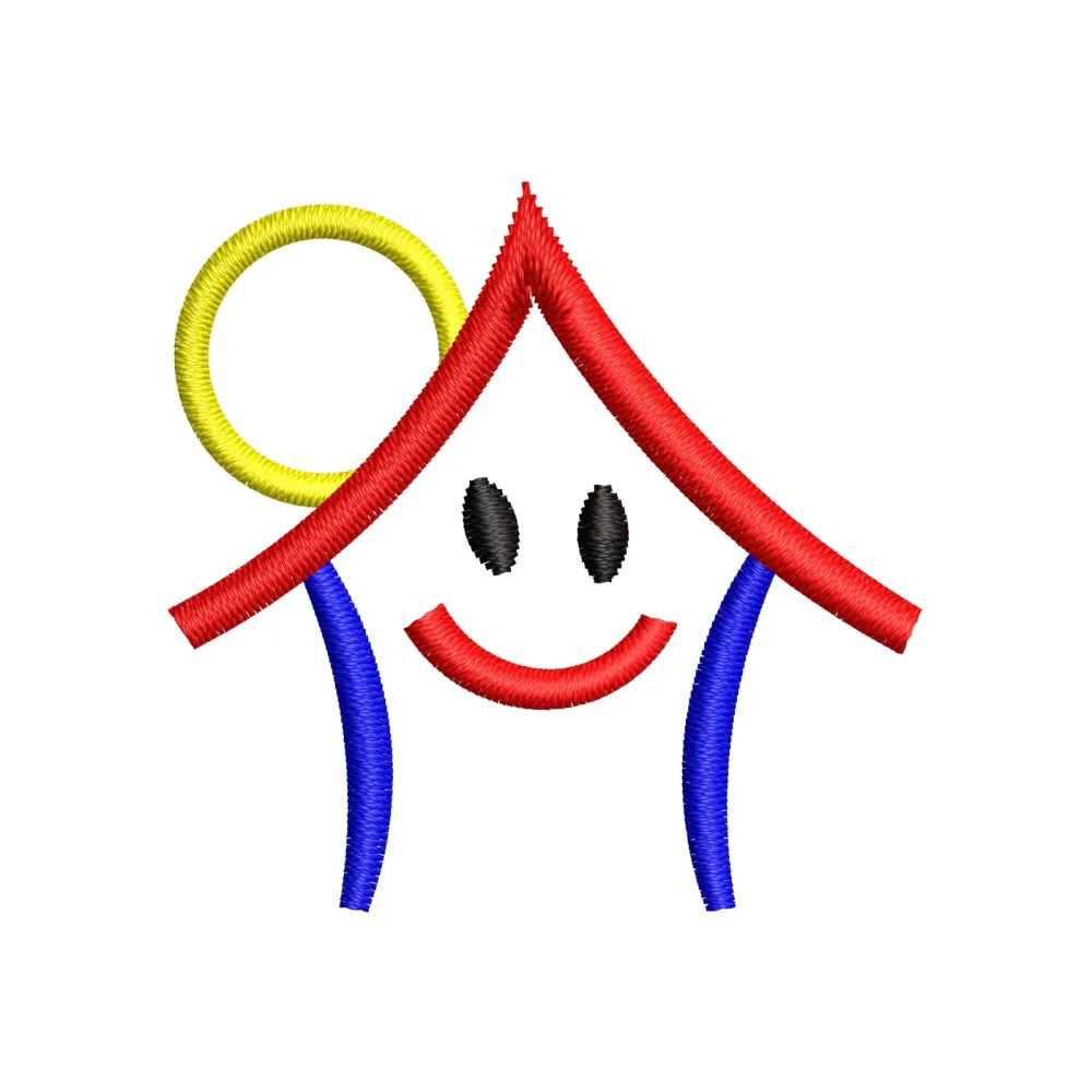 Hut Happy Embroidery Design