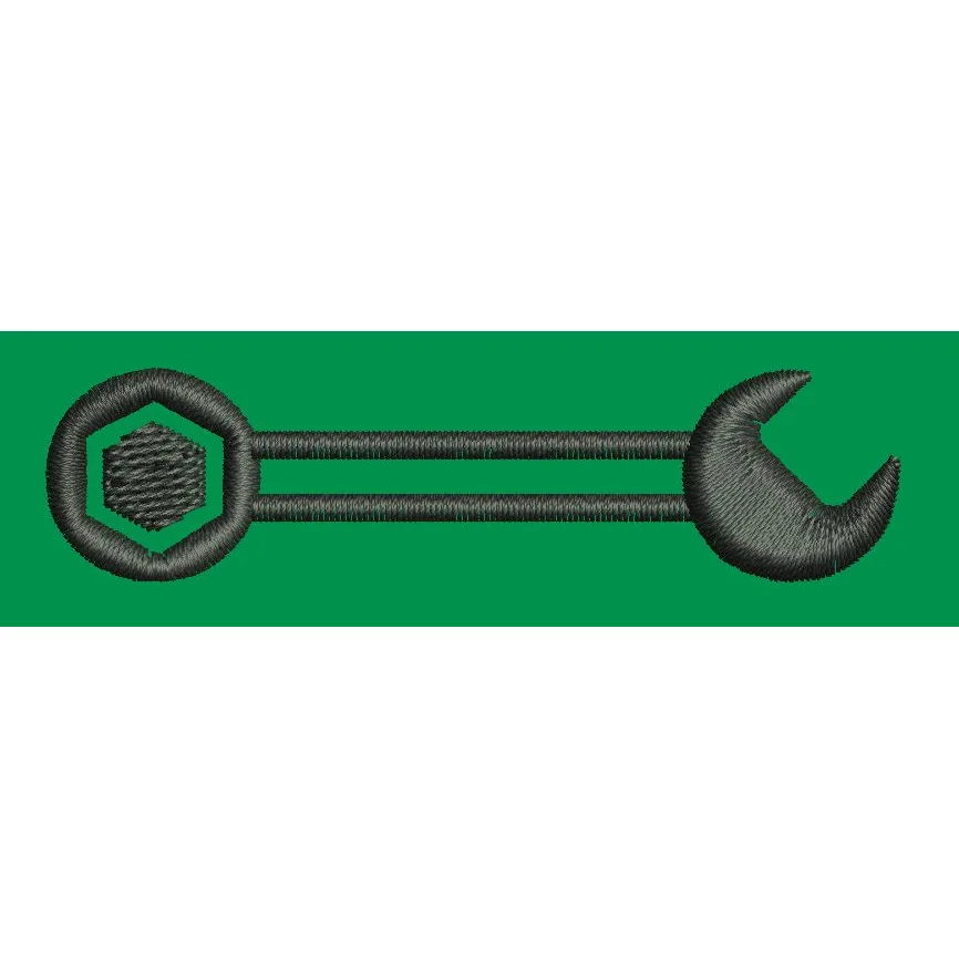 Double Ended Combination Spanner Embroidery Design