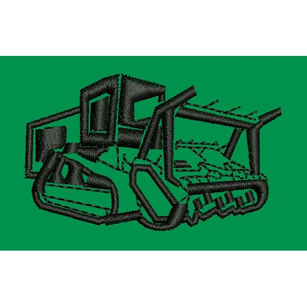 Tracked Farm Tractor Embroidery Design