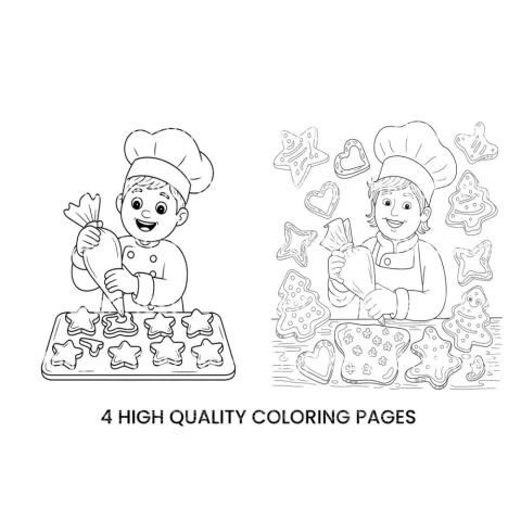 Baking Cookiesfor Kids Coloring Books